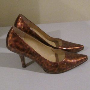 Tahari animal print patent leather heels shoes 8.5